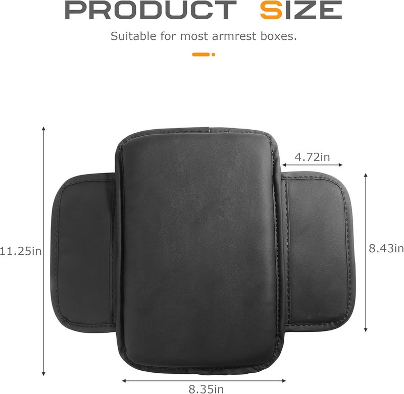 SCUARI Center Console Cover,Arm Rest Cover for Car,Car Accessories Car Center Console Cover,Center Console Cover with Storage Bag,Car Interior Accessories for Most Vehicles SUV (Black) - Image 2